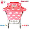 Picture of Soft Pillow Attached 2-in-1 Shopping Cart and High Chair Cover for Baby, Cotton Padded Cart Cover, Fold'n Roll Style, Portable with Carry Bag (Pink Elephant)
