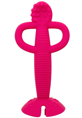 Picture of Busy Baby Teething Spoon - 2-in-1 Teether and Training Spoon for Self Feeding, Dishwasher Safe, BPA Free, Food Grade Silicone (Pink)