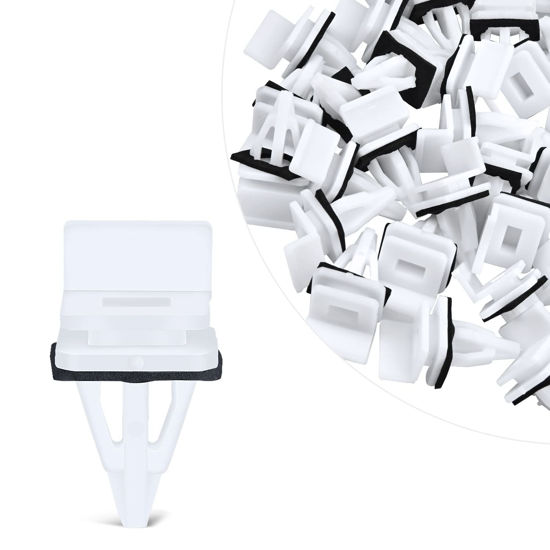 Picture of GOOACC 50PCS Rocker Panel Moulding Clip for Honda Accord CR-V Civic Element Odyssey Pilot Prelude for Acura CL Integra MDX RL RSX TL TSX Vigor White Nylon Retainer Clips 91513-SM4-000