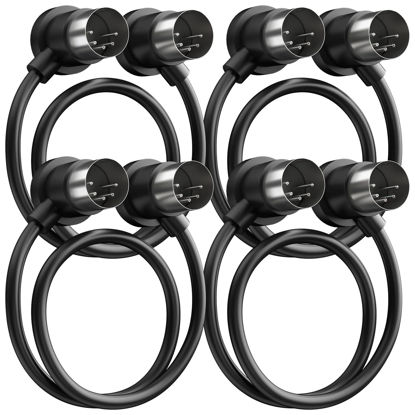 Picture of Heams 4 Pack Premium Right Angle MIDI Cable 1FT, Low Profile for Saving Space MIDI Cables, Stable & Fast Transmission and Long-Lasting 5 Pin Din Cable, Ideal for MIDI Interface, Keyboard, Pedal Board