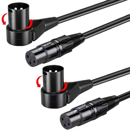 Picture of Molan Basics XLR Microphone Cable for Speaker or PA System, All Copper Conductors, 6MM PVC Jacket, Premium XLR to XLR True Shielded Wire Black(2, Style F, 3 Feet)