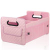 Picture of JiatuA Car Trunk Organizer for SUV, Car Storage Organizer Collapsible Multi Compartment Container Box Adjustable Car Accessories for Women Men, Pink