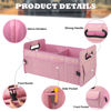 Picture of JiatuA Car Trunk Organizer for SUV, Car Storage Organizer Collapsible Multi Compartment Container Box Adjustable Car Accessories for Women Men, Pink