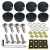 Picture of ZXFOOG Stainless Steel License Plate Screws-Anti-Rust Screws Self-Tapping Car Tag Plate Bolts Fasteners for Mounting Frame Holder on Cars Trucks Motorcycle, Black Screw Caps & Nylon Inserts Screws