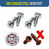 Picture of ZXFOOG Stainless Steel License Plate Screws-Anti-Rust Screws Self-Tapping Car Tag Plate Bolts Fasteners for Mounting Frame Holder on Cars Trucks Motorcycle, Black Screw Caps & Nylon Inserts Screws
