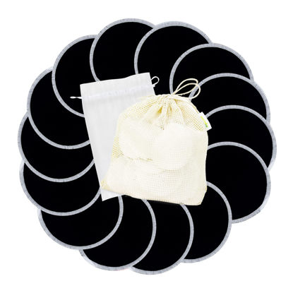 Picture of wegreeco Nursing Breast Pads (14 Pack) + Laundry Bag & Travel Storage Bag, 3 Sizes: 3.9/4.7/5.5 inch Option - Washable & Reusable Breastfeeding Nursing Pads