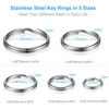 Picture of YHYZ Key Ring Stainless Steel Assorted, Heavy Duty Metal Round Keyring Durable in 5 Sizes (Small 1/2 inch, 3/4 inch,1 inch, 1.25 inch, Large 1.38 inch), for Dog Pet Collar DIY Tag Jewelry Car Key