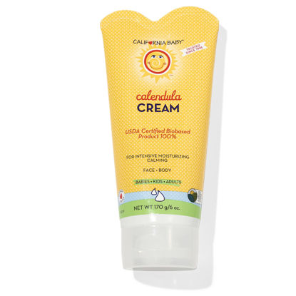 Picture of California Baby Calendula Cream | Lavender Scent | Soothing Baby Cream | Allergy Friendly | Plant-based | Soothes and Moisturizes Irritated, Dry Skin on Face and Body | 170g / 6oz
