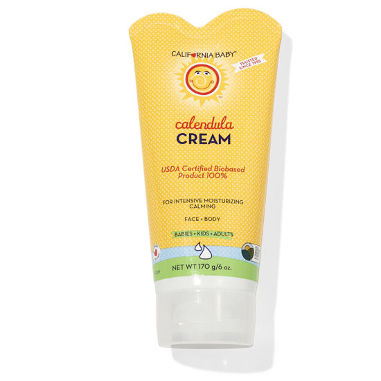 Picture of California Baby Calendula Cream | Lavender Scent | Soothing Baby Cream | Allergy Friendly | Plant-based | Soothes and Moisturizes Irritated, Dry Skin on Face and Body | 170g / 6oz