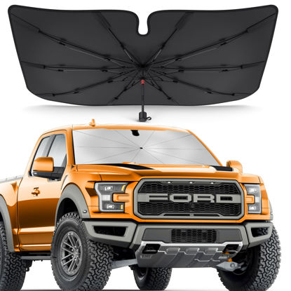 Picture of [Newest Version] Bolamp Car Windshield Sun Shade, [Effective Keep Car Cool] Spring Structure Umbrella Sunshade for Automobile Windshield, Protect Car Interior from Sun Rays, Heat Damage - Large