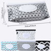 Picture of FEBSNOW 4 Pack Baby Wipe Dispenser, Portable Refillable Wipe Holder, Baby Wipes Container, Wipe Dispenser, Reusable Travel Wet Wipe Pouch (Geometric)