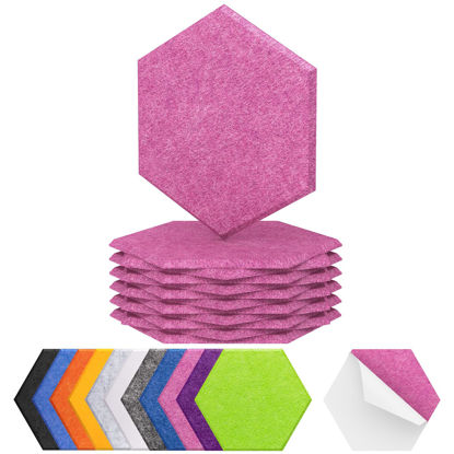 Picture of 12 Pack Hexagon Acoustic Panels, TONOR 12"x 10"x 0.4" High Density Sound Proof Panels for Walls, Sound Dampening Insulation Treatment Wall Panels, Sound Absorbing Padding for Studio, Office, Home Rose