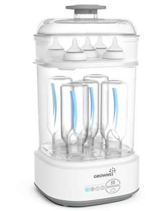 Picture of GROWNSY Bottle Sterilizer and Dryer, Compact Electric Steam Baby Bottle Sterilizer (Esterilizador de Biberones), Bottle Sanitizer for Baby Bottles, Pacifiers, Pump Parts