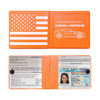 Picture of Ziciner Car Registration Insurance Holder, 2Pack Essential Auto PVC Card Document Glove Box Organizer with Velcro Closure, Universal Car Accessories for Men & Women (Orange/Back Flag)