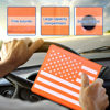 Picture of Ziciner Car Registration Insurance Holder, 2Pack Essential Auto PVC Card Document Glove Box Organizer with Velcro Closure, Universal Car Accessories for Men & Women (Orange/Back Flag)