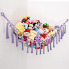 Picture of YKBU Stuffed Animals Hammock Corner Hanging Net with Wooden Beads Macrame Stuffed Animal Storage Ideas Plush Holder Toy Organizer for Boho Nursery Playroom Bedroom Kids Room Decor (Purple, X-Large)