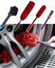 Picture of oesee Professional 4 Pack Long Handle Wheel Brush Kit for Cleaning Wheel and Tire- 2X Soft Wheel Cleaning Brush, Detailing Brush and Stiff Tire Brush, Bendable& Durable Wheel Rim Cleaner Brush Set