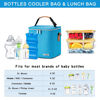 Picture of BABEYER Breastmilk Cooler Bag with Ice Pack Fits 6 Baby Bottles Up to 9 Ounce, Baby Bottle Bag with Shoulder Strap for Nursing Mom Daycare, Blue