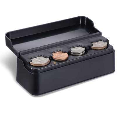 Picture of SINGARO Coin Holder for Car, Coin Change Organizer Compatible with Coins of Different Sizes, Dash-Mounted Holder Suitable for Most Cars, Trucks(Black)