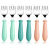 Picture of Pimoys 6 Pieces Toddler Forks Baby Forks Kids Forks with Round Handle, Stainless Steel Toddler Utensils Baby Silverware Metal Cutlery Set BPA Free, Dishwasher Safe