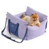 Picture of Lesure Small Dog Car Seat for Small Dogs - Waterproof Dog Booster Seat for Car with Storage Pockets and Clip-On Safety Leash and Thickened Memory Foam Filling, Puppy Travel Carrier Bed, Lavender Fog