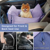 Picture of Lesure Small Dog Car Seat for Small Dogs - Waterproof Dog Booster Seat for Car with Storage Pockets and Clip-On Safety Leash and Thickened Memory Foam Filling, Puppy Travel Carrier Bed, Lavender Fog