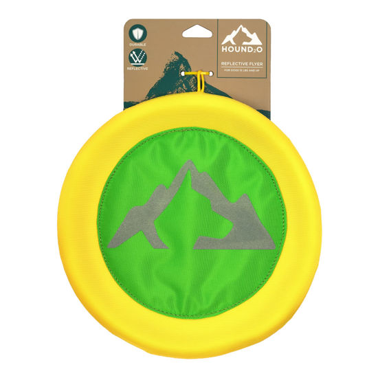 Picture of Hound2O Dog Chew Toys - Reflective Flyer, Green - Tough, Engaging, & Interactive Chew Toys - Chew, Chase, & Fetch - Durable Materials That Float - Easy to Clean for Outdoor Play - Non-Toxic Materials