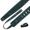 Picture of Nefelibata Guitar Strap, 2.5" Wide Bavarian Tumbled Leather Guitar Straps with Foam Padding and Cable Storage Loop, for Kids, Men and Women, for Acoustic, Bass and Electric Guitars（Dark Green）