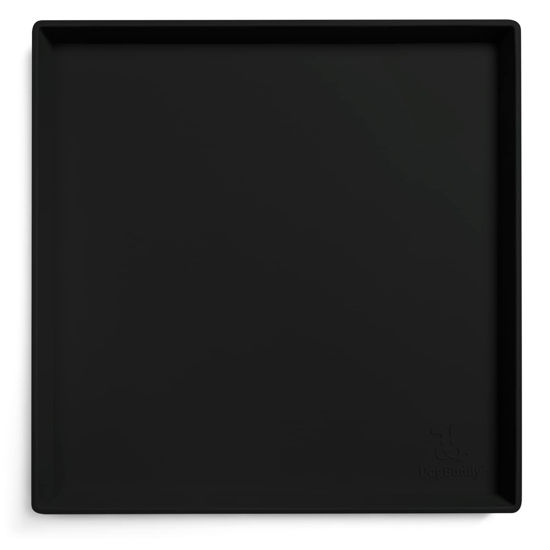 Picture of DogBuddy Dog Food Mat - Waterproof Dog Mat for Dog Bowls, Silicone Mat for Dog Food and Water Bowl, Rubber Dog Bowl Mat with Edges, Nonslip Pet Food Mat, Dog Feeding Mat (XS: 11" x 11", Black)