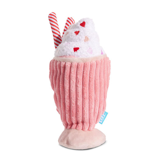 Picture of Barkbox Red Whine Milkshake Dog Toy - Squeaky Dog Toys - Plush Dog Toys - Puppy and Pet Toys for X-Small to Small Dogs