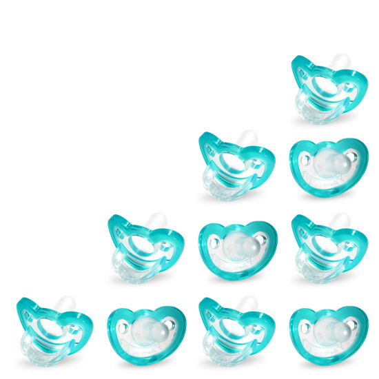 Picture of RAZBABY JollyPop Baby Pacifier Newborn, 3m+ (Teal, 10 Count)
