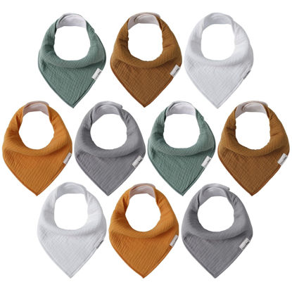 Picture of Muslin Baby Bibs for Boys Girls,Baby Bibs for Teething and Drooling,Baby Drool Muslin Bibs,Newborn Bibs for Baby Boy Girl