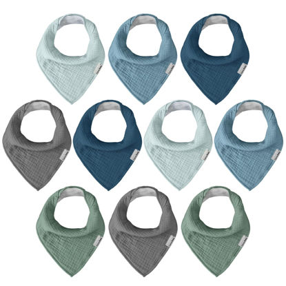 Picture of Muslin Baby Bibs for Boys Girls,Baby Bibs for Teething and Drooling,Baby Drool Muslin Bibs,Newborn Bibs for Baby Boy Girl