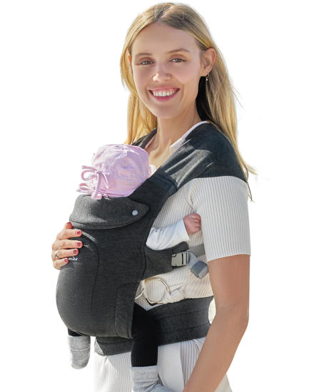 Picture of GROWNSY Baby Carrier Newborn to Toddler, Cozy Baby Wraps Carrier, Ergonomic Baby Carrier with Head Support, Deep Grey