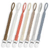 Picture of Duludulu 7 Pcs Braided Pacifier Clips for Boys and Girls, Pacifier Holder Baby Binky Clips Handmade Cotton Modern Unisex Pacifier Smoother Clip Fits All Pacifiers for Shower Birthday Gifts