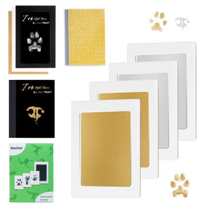 Picture of DeerZone Inkless Paw Print Kit,Dog Paw Print Kit,Dog Nose Print Kit,Clean Touch Ink Pads and Imprint Cards,Pet Paw Print Impression Kit for Dogs Cats Footprint Keepsake
