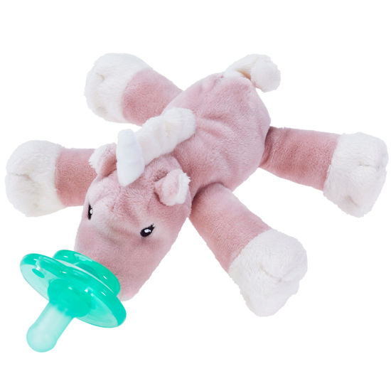 Picture of Nookums Paci-Plushies Buddies - Starflower The Unicorn Pacifier Holder - Adapts to Name Brand Pacifiers, Suitable for All Ages, Plush Toy Includes Detachable Pacifier