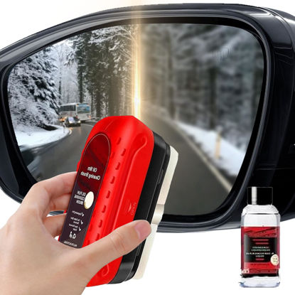 Picture of Fululuer Automotive Oil Film Cleaning Brush, One-Piece Glass Cleaning Board, Windshield Cleaner, Anti-Rain Fog Cleaning Glass Brush, Reusable Oil Film Cleaning Brush(1pc Brushes & Refill Liquid)