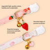 Picture of 2 Pack Cotton Breakaway Cat Collar Pink Strawberries and White Heart Shaped Pendant Cute Kitten Cat Collar with Bell