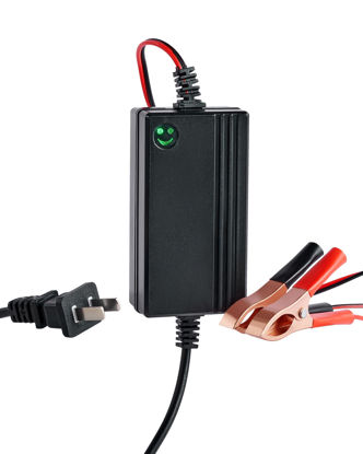 Picture of Orion Motor Tech 1PC 12V Battery Charger and Maintainer, Trickle Charger for Charging Boats Motorcycles ATVs Riding Mowers & Car Truck SUV RV Maintenance with Smart 3 Stage Charging & Power Indicator