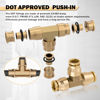 Picture of CheeMuii 13 PCS Brass DOT Air Line Fittings Kit 1/4 3/8 1/2 DOT Quick Connect Air Fittings Tee Union Push to Connect Air Hose Fittings for Semi Truck Trailers Air Brake System