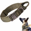 Picture of Tactical Dog Collar Military Dog Collar Adjustable Nylon Dog Collar Heavy Duty Metal Buckle with Handle for Dog Training (Green,L)