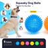 Picture of VITEVER 3.5” Squeaky Dog Toy Balls (6 Colors) Puppy Chew Toys for Teething, BPA Free Non-Toxic, Spikey Medium, Large & Small Dogs, Durable Aggressive Chewers