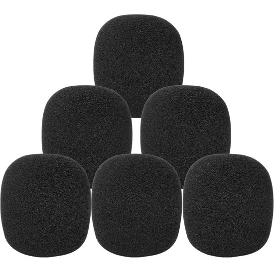 Picture of Windscreen for SM57, 6Pack Microphone Pop Filter Compatible with Shure SM57, Mic Foam Replacement Cover for Shure SM57, for Noise Reduction By ChromLives, Black