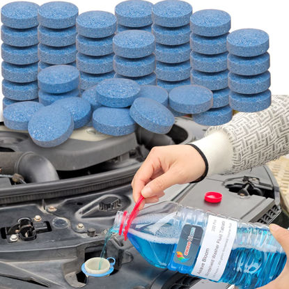 Picture of awave bloom 200 Pcs Windshield Washer Fluid Tablets,Wiper Fluid Concentrate,1 Pack Makes 200 Gallons.Window Glass Cleaner, Remove Glass Stains, Clear Vision (Use With De-icer or Methanol for Winter)