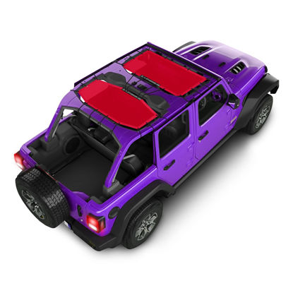 Picture of Alien Sunshade Jeep Wrangler JLU Red (2018-2023), Front & Rear Mesh Sun Shade for Jeep JL Unlimited, Blocks UV, Jeep Gifts, Wind, Noise, Bikini JLkini Top Cover for Sport, Sport S, Sahara, Rubicon