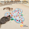 Picture of Potaroma Hide and Seek Cat Toys, in-The-Cover Unpredicatable Moving Feather, Interactive Kitten Wand Toy, Automatic Chargeable Cat Toy, Indoor Exercise Kicker for All Breeds, Floral Cover