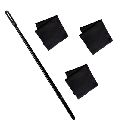 Picture of Flute Cleaning Rod with 3pcs Flute Cleaning Cloth, Flute Cleaning Kit, Flute Cleaning Rod and Flute Cleaning Cloth, Cleaning Swabs Flute Cleaning Cloth, Flute Cleaning Cloth (Black)