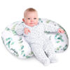 Picture of Little Grape Land Nursing Pillow for Infants, Breastfeeding Pillows, Baby Support Pillow for Nursing, Bottle Feeding, Tummy Time with Machine Washable Cover & Breathable Filling (Green Leaves)