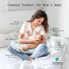 Picture of Little Grape Land Nursing Pillow for Infants, Breastfeeding Pillows, Baby Support Pillow for Nursing, Bottle Feeding, Tummy Time with Machine Washable Cover & Breathable Filling (Green Leaves)